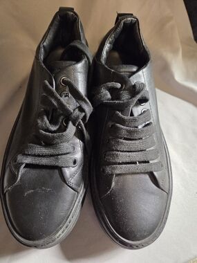 Pinko Black Leather Athletic Sneakers